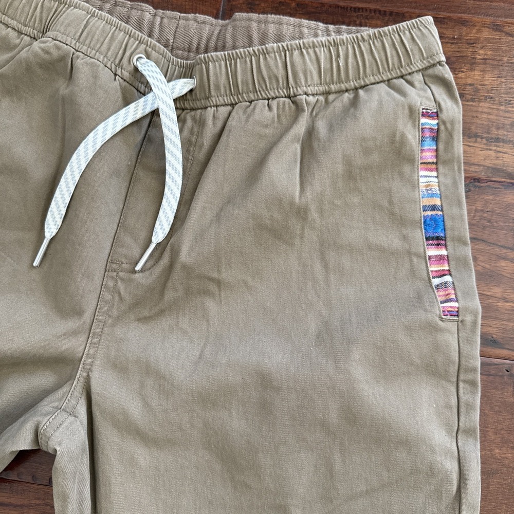Men's Khaki Jogger Sweatpants with Contrast Pocket Trim - Picture 7 of 7